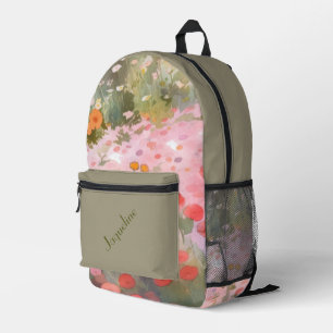 Grüne und rosa Frühlingshintergrund Bedruckter Rucksack