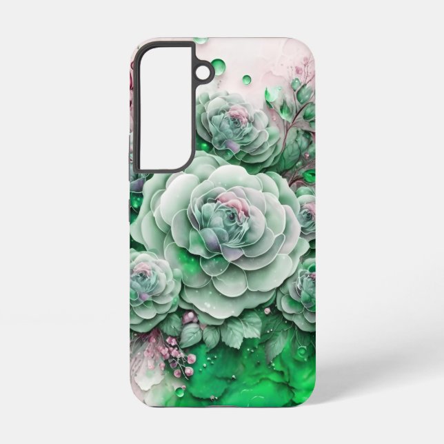 Grüne und rosa Kakteen Sukkulent Samsung Galaxy Hülle (Rückseite)