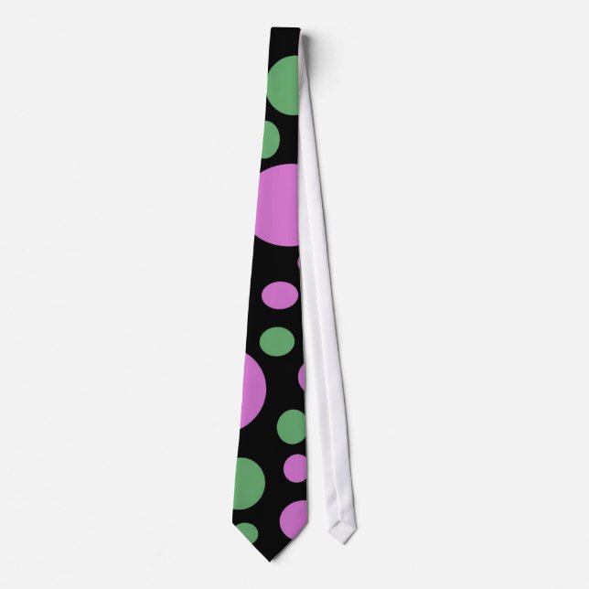 grüne und rosa Kreise Krawatte (Vorderseite)