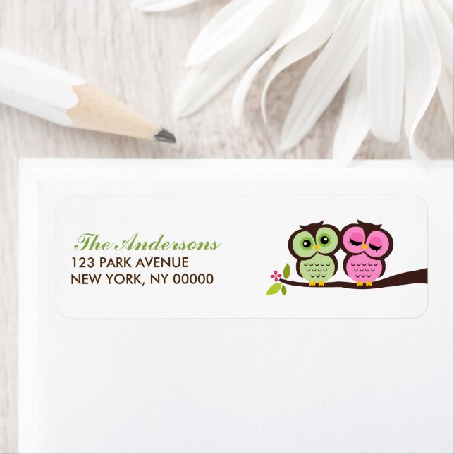 Grüne und rosa Owls Hochzeit (Insitu)