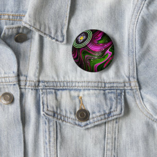 Grüne und rosa Schüssel, runde Abzeichen Button
