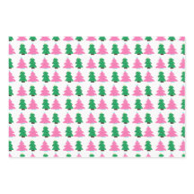 Grüne und rosa Weihnachtsbäume