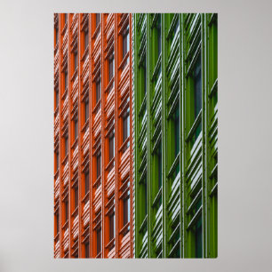 Grüne und rote Architektur Poster