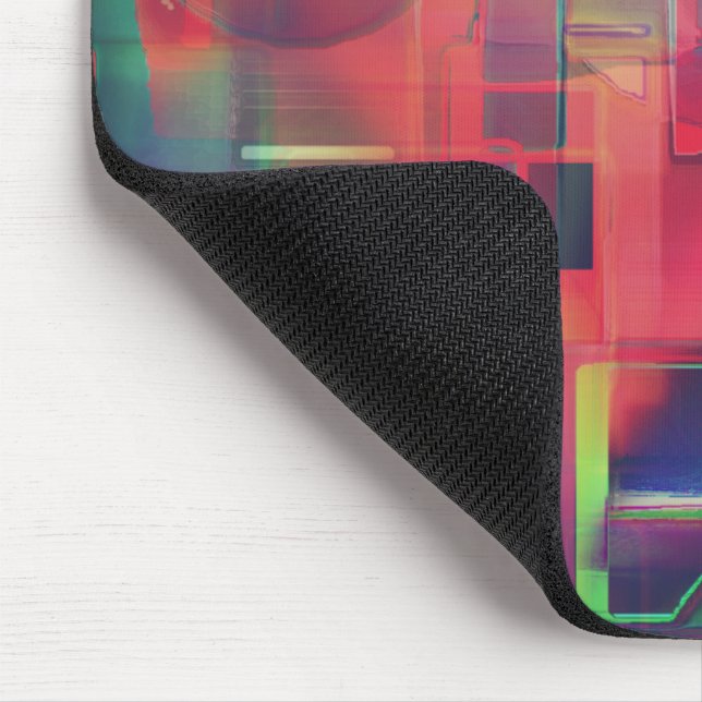 Grüne und rote Bildschichten und ein leichter Wand Mousepad (Ecke)