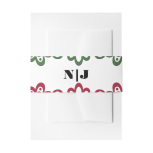 Grüne und rote Spitze Elegante Fiesta-Hochzeit Einladungsbanderole