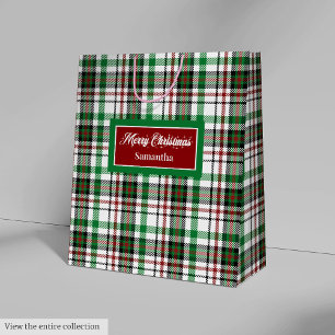 Grüne und rote Weihnachtstaschen mit Monogramm zum Mittlere Geschenktüte