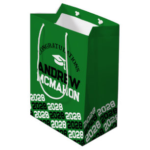 Grüne und Schwarze Abschluss Jahr Mittlere Geschenktüte