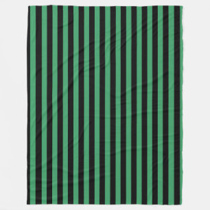 Grüne und schwarze Bonbonstreifen Fleecedecke