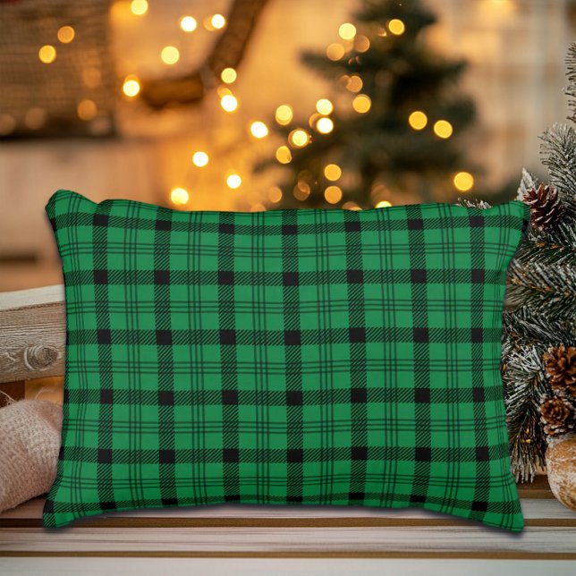 Grüne und schwarze, gemütliche Plaia Dekokissen (Von Creator hochgeladen)