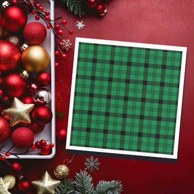 Grüne und schwarze, gemütliche Plaia Serviette (Von Creator hochgeladen)