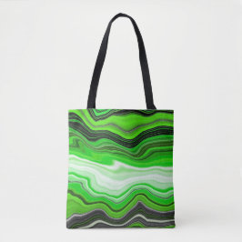 Grüne und schwarze Marmor wie gestreifte Fluid Art Tasche