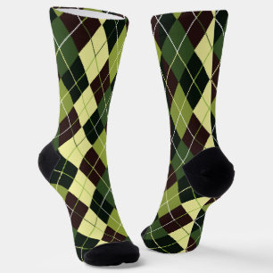 grüne und schwarze Raute Socken