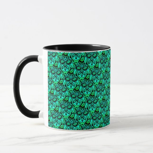 Grüne und schwarze Tasse (Links)