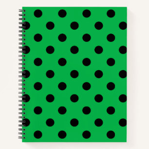 Grüne und schwarze Tupfen Notizbuch