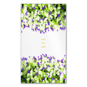 grüne und violette Blüten Magnetische Visitenkarte