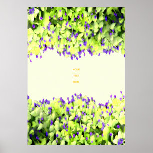 grüne und violette Blüten Poster