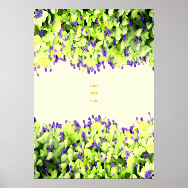 grüne und violette Blüten Poster (Vorne)