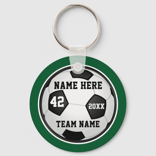 Grüne und weiße billige Fußballgeschenke, Personal Schlüsselanhänger (Vorderseite)