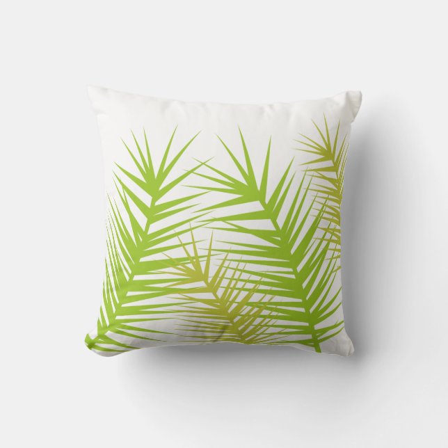 Grüne und weiße Blätter Akzente Kissen (Vorderseite)