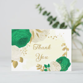 Grüne und weiße Blume, botanische Hochzeit Dankeskarte