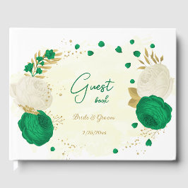 Grüne und weiße Blume, botanische Hochzeit Gästebuch