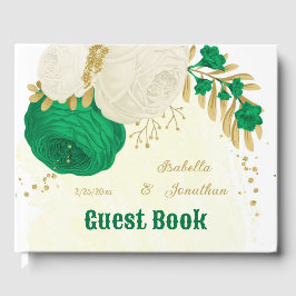 Grüne und weiße Blume, botanische Hochzeit Gästebuch