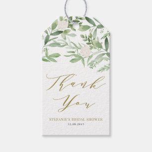 Grüne und weiße Blume Gold Brautparty Geschenkanhänger