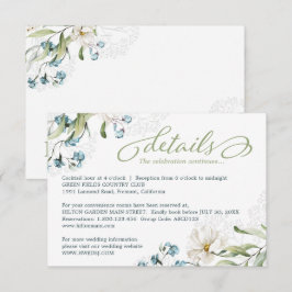 Grüne und weiße Blume Hochzeit Begleitkarte
