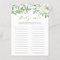 Grüne und weiße Blume Kinderdusche ABC Game