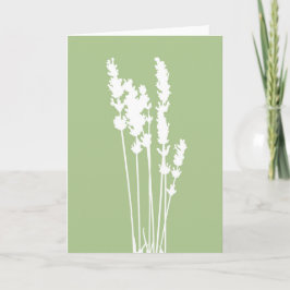 Grüne und weiße Blumen-Silhouette-Grußkarte Karte