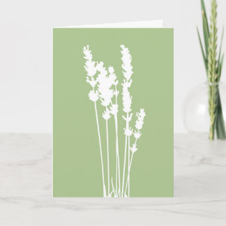 Grüne und weiße Blumen-Silhouette-Grußkarte Karte