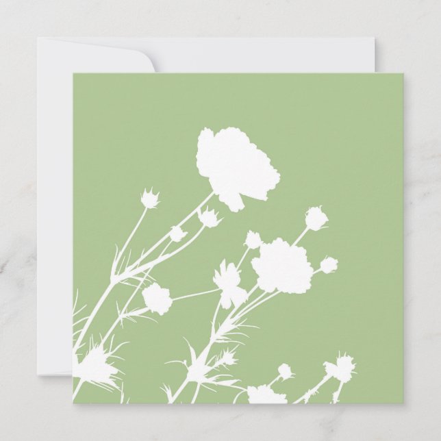 Grüne und Weiße Blumenkarte (Vorderseite)