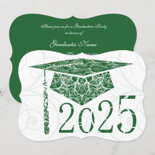 Grüne und weiße Blütendecke 2025 Graduierungsparte Einladung