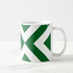 Grüne und weiße Chevronen Kaffeetasse
