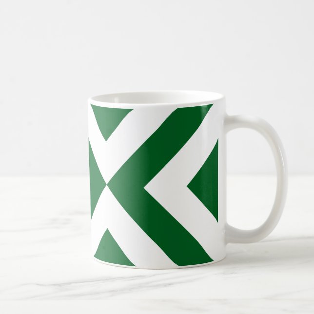 Grüne und weiße Chevronen Kaffeetasse (Rechts)