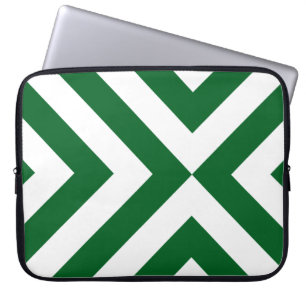 Grüne und weiße Chevronen Laptopschutzhülle