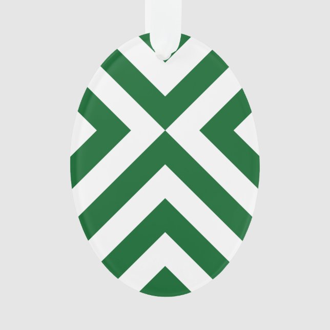 Grüne und weiße Chevronen Ornament (Vorderseite)