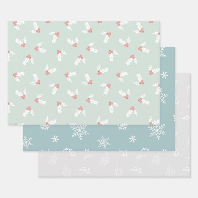 GRÜNE UND WEISSE FERIENWOHNUNG MISTLETOE HÖRT SCHN GESCHENKPAPIER SET (Set)