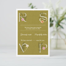 Grüne und weiße florale dekorative RSVP-Hochzeit 