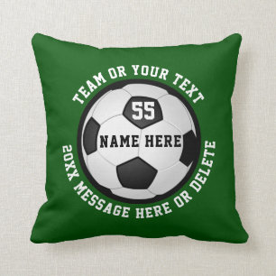 Grüne und weiße Fußball Senior Night Gift Ideen Kissen