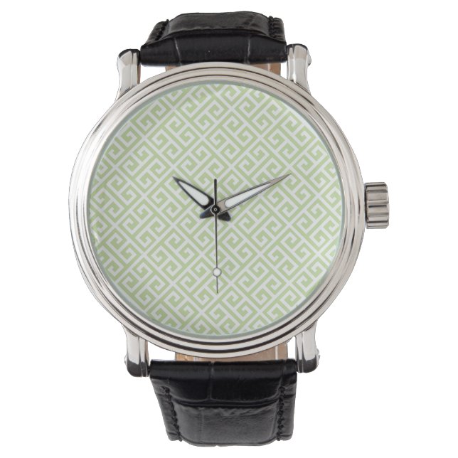 Grüne und weiße griechische Uhr (Vorderseite)