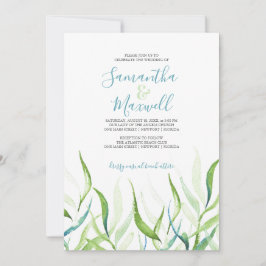 Grüne und weiße Hochzeit mit botanischer Wasserfar