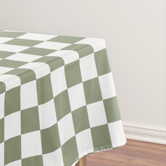 Grüne und weiße, karierte Karo-Baumwolle Tischdecke (Beispiel)