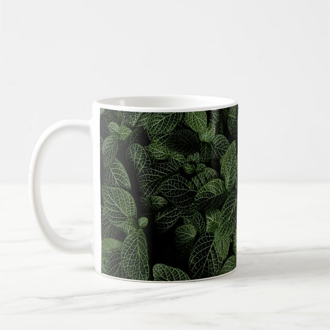 GRÜNE UND WEISSE LEAF-PFLANZE KAFFEETASSE (Links)