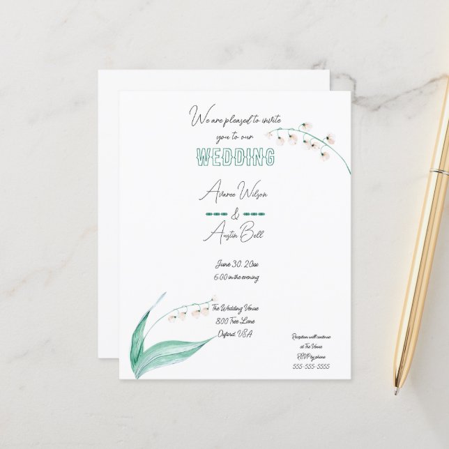 Grüne und Weiße Lilie des Tals (Vorderseite/Rückseite Beispiel)