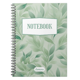 Grüne und weiße Minimalistische Notebook-Abdeckung Notizblock