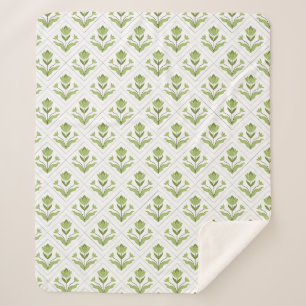 Grüne und weiße Natur Inspiriert Blanket Sherpadecke