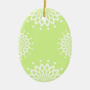 Grüne und weiße Ostern Keramik Ornament