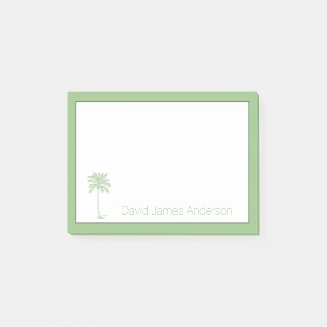 Grüne und weiße Palmettobaume Personalisiert Post-it Klebezettel (Vorderseite)