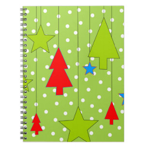 Grüne und weiße Polka Dots Weihnachtsbaummuster Notizblock